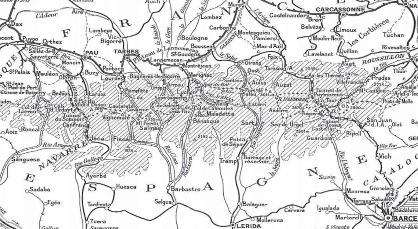 Carte des Pyrénées